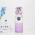 Gourde de sport 2,0L grande capacité avec dégradé violet et paille intégrée - 2000ml / Violet-Dépoli