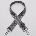 Adjustable crossbody bag strap featuring stylish black and white snakeskin print pattern - No. 656 Snake Print Gunmetal Hook