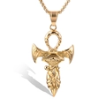 Detalle del colgante de cruz egipcia Ankh dorada con ojo de Horus y cadena de metal - Colgante Dorado (Sin Cadena) (C0304-2)