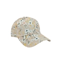 Beige floral baseball cap with pink and yellow flowers in a classic 6-panel design - One Size Adjustable / 1# (Beige Floral)