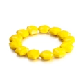 Bohemian crystal bead bracelet with faceted yellow acrylic beads and stainless steel - Solid Yellow Polyhedral Faceted Beads Style (KB99071-Z)