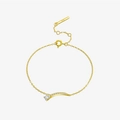 Elegant gold-plated S925 sterling silver bracelet with teardrop cubic zirconia stones - Bracelet - Arc Water Drop / Gold