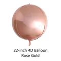 Spherical 22-inch 4D rose gold metallic mirror finish foil balloon for party decor - 22 Inch 4D Ball / Rose Gold