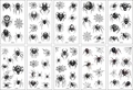 Collection of ten temporary tattoo sheets featuring spider and skull designs labeled ZH-01 to ZH-10 - Spider-2 / 10 Sheets Set