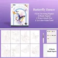 Purple butterfly watercolor painting set with 12-color pigment card and DIY accessories - Dance of Butterflies