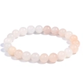 Minimalist beaded bracelet featuring polished light pink and translucent milky white crystal beads - Pink Aventurine / 6mm