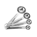 Set di 4 misurini in acciaio inossidabile con incisioni metriche su anello metallico - Acciaio inossidabile / Set di 4 Cucchiai Dosatori Tondi