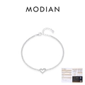S925 zilveren hart armband met moissaniet pavé en bijbehorend officieel GRA certificaat - 925 zilver / Zilver