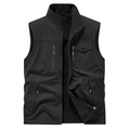 Wende-Outdoor-Weste für Herren mit Fleecefutter und mehreren Taschen in Schwarz - M / Schwarz