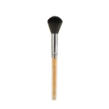 Detail of soft black bristles and crystal-filled transparent handle blush brush - Yellow (Crystal Filled)