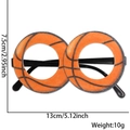 Basketbal thema feestbril met 13cm breedte en oranje baltextuur voor fans - Dubbele Basketbal Stijl