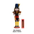 38cm wooden Christmas nutcracker hunter figure ornament with telescope and food tray - TN3822 Hunter