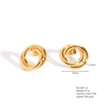 Vintage 18K gold plated stainless steel spiral twisted stud earrings 16mm diameter - E664-22(Multi-Ring Spiral)