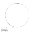 Sleek silver stainless steel flat snake chain necklace with 2mm width and 50cm length - 2mm Steel Color 50cm (YX33102)