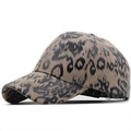 Casquette de baseball minimaliste en cuir avec imprimé léopard classique marron et noir - Léopard Classique en Similicuir Marron(JX-B42703)