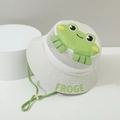 Dettaglio cappello sole per bambini in mesh con toppa a rana e laccetto regolabile - 50cm (1-3 anni) / Verde