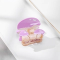 Süße pilzförmige Haarklammer aus lila Acetat mit weißen Punkten und Hochglanz-Finish - Hellviolett