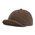 Dark brown short brim cotton twill baseball cap with vintage soft top for men and women - Coffee