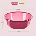 Grande bacinella in plastica rosa scuro trasparente con diametro di 32,5 cm - Grande / Rosso Trasparente