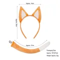 Orange and white plush fox ears headband and tail set for Halloween cosplay - Yellow Brown Shepherd Dog Headband & Tail Set With Clip