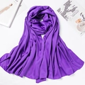 Purple Bawal square silk scarf 110x110cm with elegant matte finish for women - 180*70cm / Light Purple
