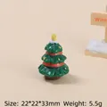Miniature resin Christmas tree charm with colorful ornaments and star for DIY crafts - 3D Christmas Train-Dark Green Tree