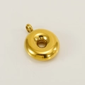 Polished golden bubble letter pendant with a smooth round surface on a beige background - Letter O