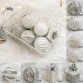 Silver and white Christmas ball set with glitter beads for festive tree decoration - Silver White Set 8 Pieces