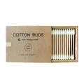 Coton-tiges écologiques avec 200 bâtonnets en bambou biodégradables en boîte kraft - Jaune