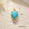 Detail view of 15x8mm turquoise heart pendant in 18K gold-plated setting with weight specs - Turquoise Water Drop Pendant