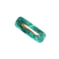 Minimalist green marble texture rectangular acetate hair clip with golden metal clip - Starry Green Square