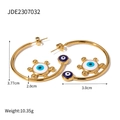 Orecchini a cerchio dorati con malocchio con dimensioni e peso di 10,35 grammi - Orecchini Tondi Malocchio (JDE2307032)