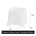 White small acrylic flower bucket 25x30cm for floral display and water cultivation - Auction House Flower Bucket (small White No Height Increase); Flower Growing Bucket
