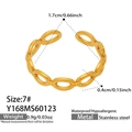 Macro view of gold chain ring details including waterproof and hypoallergenic properties - Size 7 / Open Chain Style (Y168)-Gold