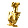 Macro view of a golden bust jewelry stand highlighting metallic gloss and texture - 32cm Bust / Gold