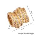 Golden heart charm bead with micro-pave zircons for jewelry making, 9mm size - Gold Row Diamond Bead (M642256-Gold)