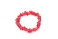 Handmade vibrant red natural stone chip beaded bracelet with irregular mineral pieces - Red Crystal