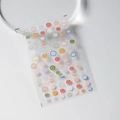 Minimalist transparent nail art stickers with colorful cute smile faces pattern S-028 - Transparent Base Colored Smiley (S-028)
