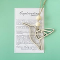Handcrafted hummingbird wooden pendant with natural beads on a decorative gift card - Hummingbird with Card