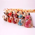 Porte-clés renard mignon avec strass brillants et couronnes dorées en plusieurs couleurs - Couleur Aléatoire