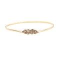 Chic golden elastic metal waist belt featuring a stylish interlocking knot buckle - No.29 Gold