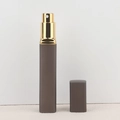 Portable 12ml matte dark brown perfume atomizer with gold metal spray head - Brown