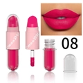 Tweezijdige matte vloeibare lippenstift en lipliner in kleur 08 donkerroze tint - Kleur 08