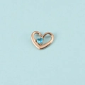 Pendentif cœur en or rose avec une pierre de naissance bleue centrale sertie - Or Rose Décembre