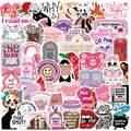 Set di 50 adesivi colorati impermeabili per lettura per decorare laptop e chitarre - PMS299-Tema Di Lettura Spicy Rosa