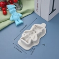 Detailed size view of snowman silicone mold for DIY cake baking and holiday crafts - Snowman Shape (1)