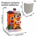 Leuchtendes Weihnachts-Miniaturhaus aus Harz mit Batterie und weißer Schachtel - Buntes Leuchtendes Kleines Haus Stil C