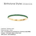 14K gold eternity ring featuring round green emerald-colored cubic zirconia stones - May Green - Gold / US6 (52mm)