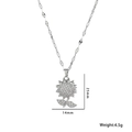 Collana girasole rotante in argento con strass e dimensioni del pendente di 25mm - Girasole Rotante (858) / Argento