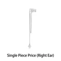 Silver pearl chain tassel ear cuff for right ear, non-piercing long dangle earrings - Single Right Ear Pearl Tassel Style (Silver Tone)